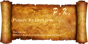 Pusch Krisztina névjegykártya